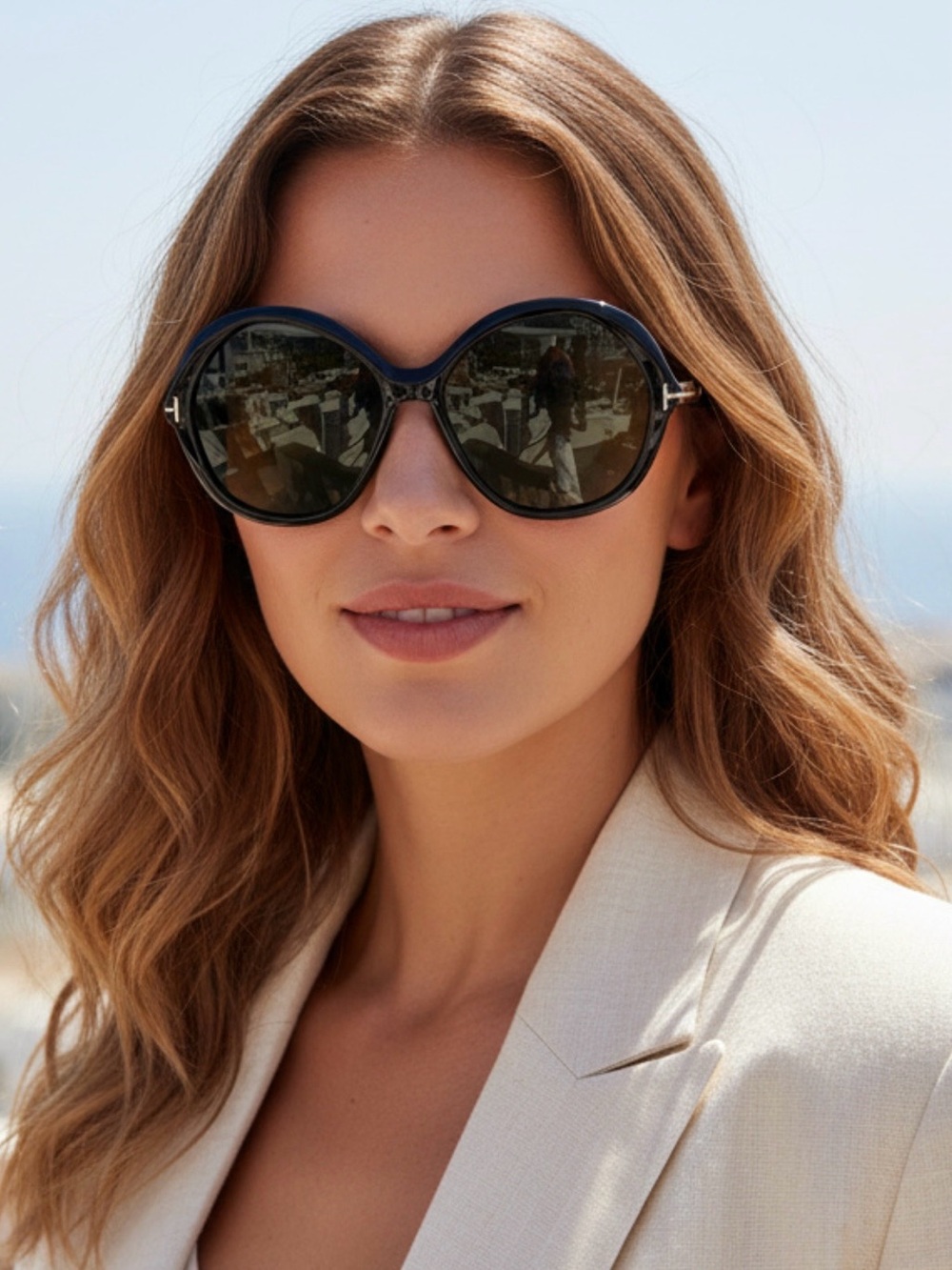 TOM FORD Annabelle 60MM Round Oversized Sunglasses